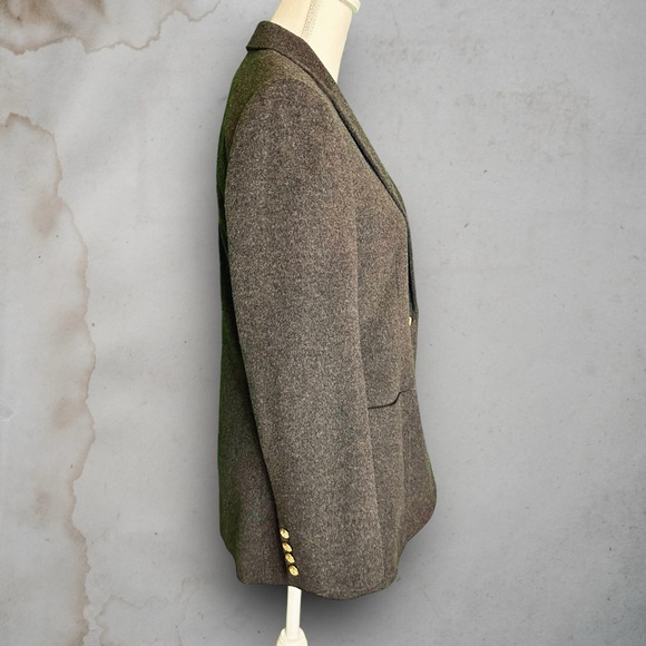 NWOT Lauren Ralph Lauren Wool / Cashmere Charcoal Gray Patch Pocket Blazer SZ 6 - Picture 6 of 13